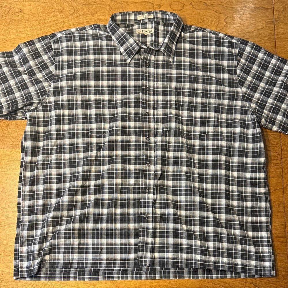 Foxfire Men's Black and White Plaid Button-Down Shirt